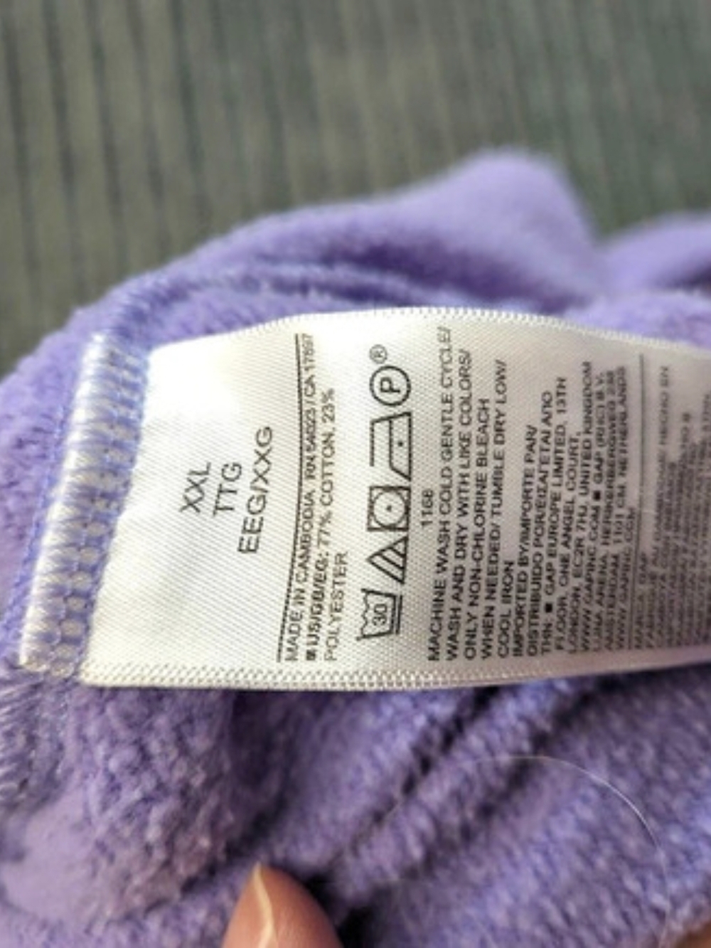 GAP VintageSoft Baggy Wide-Leg Sweatpants Purple XXL - Picture 6 of 6